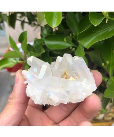 1pcs White Flame Aura Quartz Crystal Cluster Specimen Natural Stones and Minerals