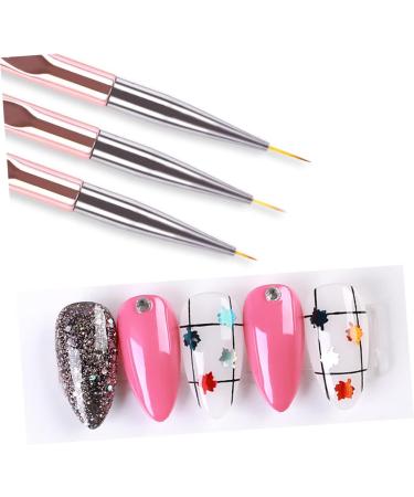 FOMIYES plasticard plasticade plastics practical pink Striping nail art pen Nail Art Liner Drawing nail art liner brush Manicure Liner Nail Pen eyeliner brush - Buy Online on GoSupps.com