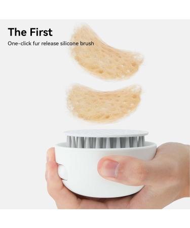 Aumuca Silicone Cat Massage Brush | Grooming Tool for Short Haired Cats | Releases Loose Fur | White - Buy Online on GoSupps.com
