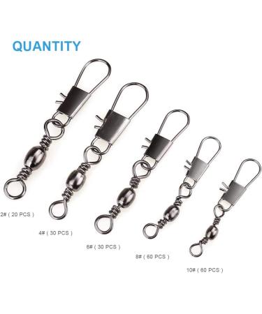MOBOREST 200PCS Barrel Snap Swivel Fishing Accessories - Premium Gear with Ball Bearing Swivels and Quick Connect for Lures - Buy Online on GoSupps.com