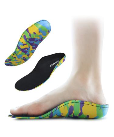 Kids Orthotic Cushioning Arch Support Shoe Insoles Children EVA Foam Inserts for Flat Feet Plantar Fasciitis Size 1 Camo Black 1 US Little Kid US