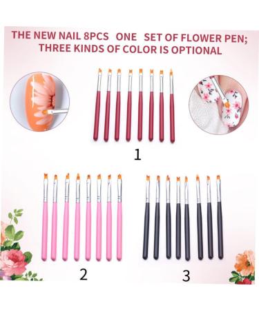 minkissy 3 Sets Gel Nail Brush Nail Art Supplies Detail Drawing Brush Nail Gel Kit De Manicura Nail Art Tips Builder Gel Builder for Nails Builder Gel for Nails Pink Tool Painted - Buy Online on GoSupps.com