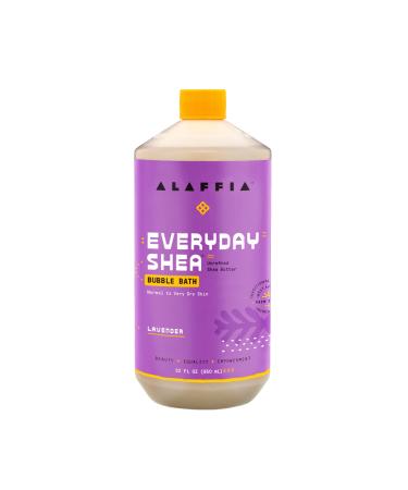 Alaffia Everyday Shea Bubble Bath, Soothing Support for Deep Relaxation and Soft Moisturized Skin | Made with Fair Trade Shea Butter | Cruelty Free | No Parabens | Vegan, Lavender 32 Fl Oz Lavender 32 Fl Oz (Pack of 1)