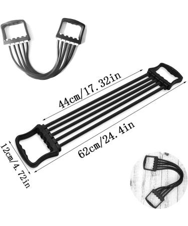 Adjustable Chest Expander - 5 Resistance Bands for Effective Muscle Training | Ideal for Home & Gym Workouts - Buy Online on GoSupps.com
