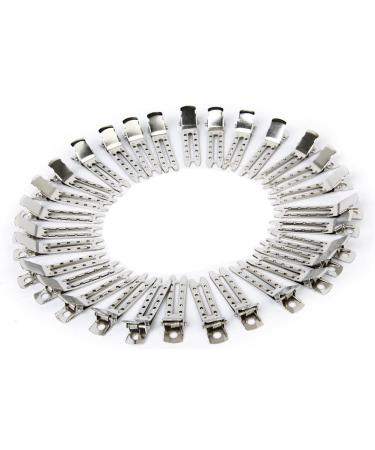 Haobase 60pcs Double Prong Metal Alligator Clips - Silver Hairpin for Effortless Hair Styling | International Shipping Available - Buy Online on GoSupps.com