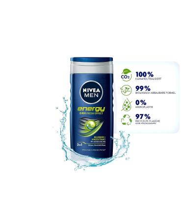 Nivea Men Energy Shower Gel 250ml - Biodegradable Formula - Buy Online on GoSupps.com