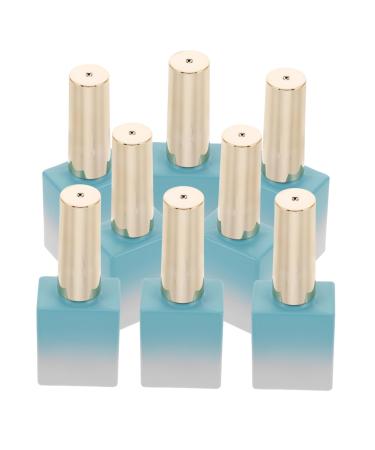 SHERCHPRY SHERCHPRY 8 Piece Refillable Manicure Bottles with Integrated Brush Nail Polish Bottles in Stylish Gradient Blue for Precise Application Travel Use