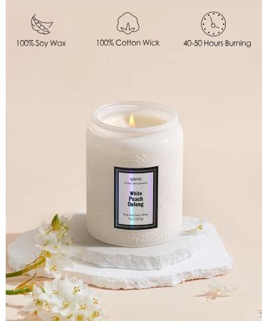 Kokrose Aromatherapy Scented Candles for Women - Natural Soy Candle Gifts for Stress Relief | Non-Toxic & Good Smelling Home Decor (White Peach 7.2 oz - Buy Online on GoSupps.com