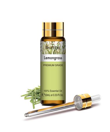 PHATOIL Lemongrass Essential Oil 10ML - Undiluted and Cruelty-Free Pure Lemongrass Oil - Essential Oils for Diffusers for Home Lemongrass 10.00 ml (Pack of 1)