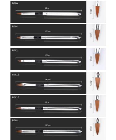 WOKOTO 6pcs Silver Metal Handle Nail Art Builder Brushes - 3D Pattern Design, Crystal Carve Brush - Detachable Set - Buy Online on GoSupps.com