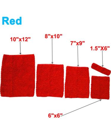 Time to Sparkle 4pcs Crochet Tube Top Tutu Dress Set - Red Infant Baby Girls Skirt Pettiskirt 10x12 - Buy Online on GoSupps.com