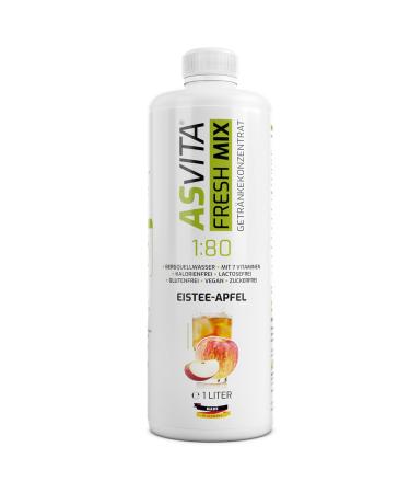 ASVITA Beverage Concentrate Fresh Mix 1:80 - Sugar-Free Syrup for Water Bubblers - 26 Delicious Flavors (Iced Apple) - 1L Bottle - International Shipping Available - Buy Online on GoSupps.com