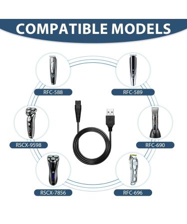 meukcez Charger Cable Compatible with Hatteker Shavers Charger for Hatteker RFC-588 RFC-598 RFC-690 RFC-692 RFC-696 RSCX-9598 RSCX-7568 Models High Speed USB Charging Cord for Beard Trimmers - Buy Online on GoSupps.com