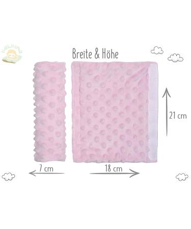 Balbina 2-Piece Belt Cushion | Minky Fabric Shoulder Pad for Adults & Kids | Universal Protector for Car Seats Strollers & Backpacks - Light Pink - Buy Online on GoSupps.com