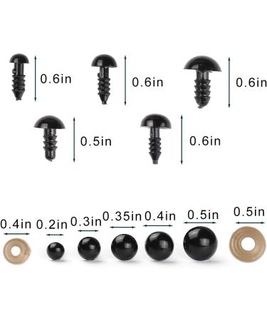 100PCS Solid Black Eyes with Washers for DIY Puppet & Plush Animal Making - Buy Online on GoSupps.com
