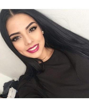 Shop European & American Long Straight Black Chemical Fiber Wigs | Dark Brown Headgear - Buy Online on GoSupps.com
