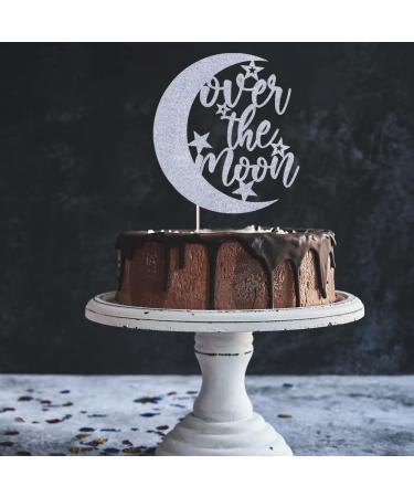 Auteby Over the Moon Cake Topper - First Holy Communion Over the Moon Cake Topper Baby Shower Birthday Party Decorations (Silver) - Buy Online on GoSupps.com
