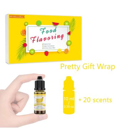 20 x 10ml Concentrated Food Flavor Drops - Premium Aroma Oils for Baking Cooking Drinks & Soaps - Water & Oil Soluble - Buy Online on GoSupps.com