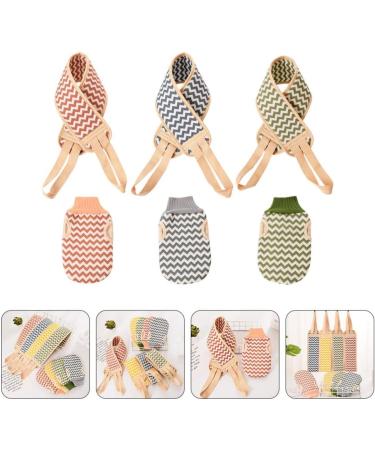 FOMIYES Exfoliating Bath Towel Set - 3 Bath Gloves Back Scrubber & Shower Belt - Double Sided Plant Fibres for Deep Cleanse - Ideal for Showering & Skin Care - Buy Online on GoSupps.com