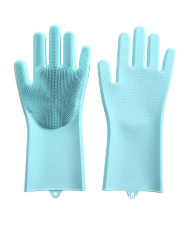 YUANstore Silicone Gloves Kitchen Cleaning Dishwashing Gloves Soft Scrubber Rubber Dish Washing Tools Kitchen Household Gadgets 1 Pair