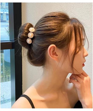 Flower Pearl Hair Bun Maker Set - Lazy Hairstyle Accessories for Women and Girls - Buy Online on GoSupps.com