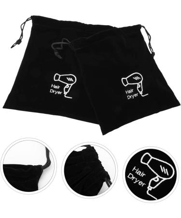 AUTSUPPL 2pcs Storage Bag Hair Wand Bag Organizer Bags for Travel Blow Dryer Organizer Gym Bag Black Velvet - Buy Online on GoSupps.com