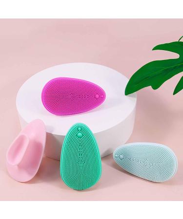 Silicone Face Exfoliator Scrubber - 4 Pack Manual Cleansing Brush for Deep Pore Exfoliation - Gentle Daily Oil and Dirt Cleanse - Suitable for All Skin Types - Buy Online on GoSupps.com