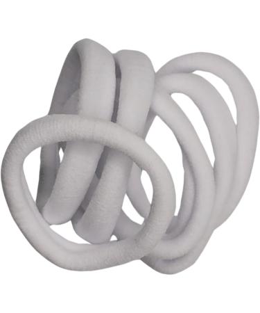 White Jersey Endless Snag Free Hair Bobbles Hair Elastics Hair Bands for Women Girls by Glitz4Girlz - Buy Online on GoSupps.com