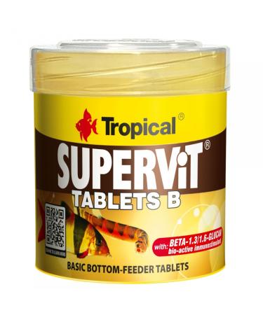 SUPERVIT Tablets B 50ml / 36g - Basic Tablets for Bottom Dwellers Contains: Bio-Active Immunostimulant Beta-glucan – boosts immunity