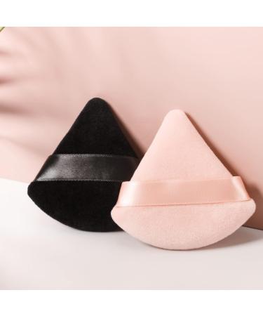 Patelai 2 Pcs Powder Puff Set - Soft Triangle Sponges for Makeup Application - Reusable and Versatile - Ideal for Loose Powder and Foundation - Black Nude - Buy Online on GoSupps.com