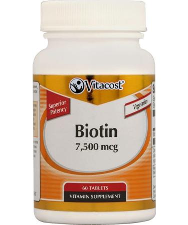 Vitacost Biotin - 7500 mcg - 60 Tablets