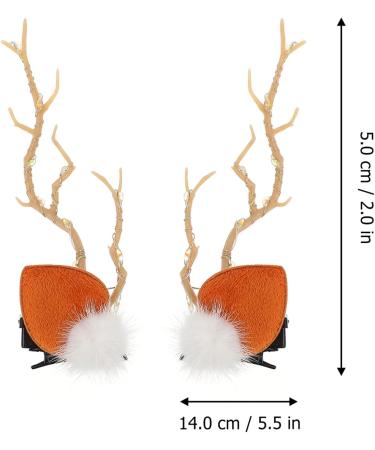 FRCOLOR 3 Pairs Christmas Glow Barrette Christmas Party Costume Hair Clip Flashing Hair Clips Seasonal Hair Bands Antlers Girls Dresses Deer Horns Hair Holder Resin Christmas Socks Led - Buy Online on GoSupps.com