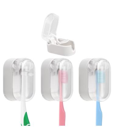 Wllhyf 3 pieces toothbrush covers Portable toothbrush heads toothbrush cover case travel toothbrush protective cap wall assembly paste cover covers