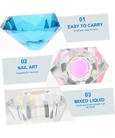 POPETPOP 3 Pcs Nail Art Crystal Cup Clear Container with Lid Sheer Nail Polish Cups Glass Acrylic Nail Dappen Dish Crystal Nail Cup Glass Container with Lid Nail Art Glass Dish Nail Art Cup 5.5x5.5cmx3pcs Bluex3pcs - Buy Online on GoSupps.com