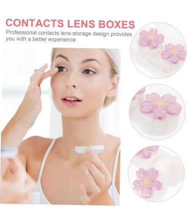 Solustre Contact Lens Container Set - Travel Eye Care Case for Glasses & Lenses - Violet 7x4.5x2.5cm - Buy Online on GoSupps.com