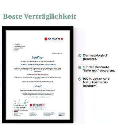 Cosphera Hyaluron night cream 100 vegan night care for wrinkles bags and circles around the eyes 30 ml face cream for women and men - Buy Online on GoSupps.com