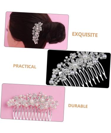 minkissy Bridal Hair Clip Womens Barrettes for Hair Women's Hair Accessories Pearl Hair Barrettes Women Hair Accessories Pearl Hair Pin Bride Hair Clip Women Hair Comb Miss Makeup Crown - Buy Online on GoSupps.com