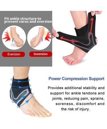 REHABA Adjustable Ankle Brace for Sprained Ankles - 1 Pair Compression Straps - Professional Volleyball Support - Men & Women (Large, Black) - Buy Online on GoSupps.com