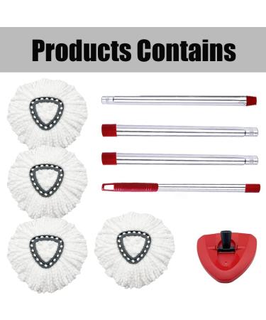 KLYFAR Mop Replace Head - 4 Pack Microfiber Refills for O Cedar EasyWring Spin Mop | Compatible with Ocedar 1 Tank System | 58in Handle | White - Buy Online on GoSupps.com