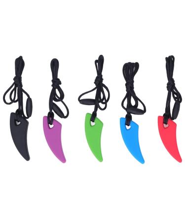 5 Pack Sensory Chew Necklaces Sensory Chew Necklaces Chewy Necklace Oral Motor Aid Silicone Chewy Necklaces Teething Rings