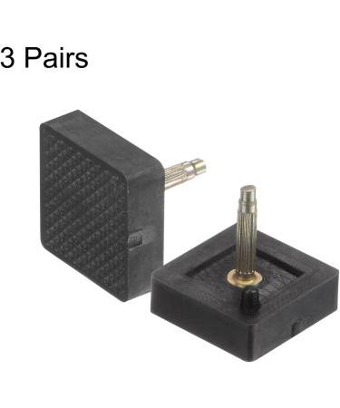 TPU Kitten Heel Replacement Tips for Women's High Heels - 3 Pairs, 2.4mm Pin, 16mm Square, Black - Buy Online on GoSupps.com
