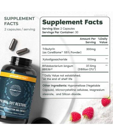 Primal Harvest Restore for Gut Health Primal Gut Restore w/POSTbiotics PREbiotics and PRObiotics for Women and Men 60 CT - Digestion Colon Cleanse Immunity Support - Helps Leaky Gut Repair 60 Count (Pack of 1) - Buy Online on GoSupps.com