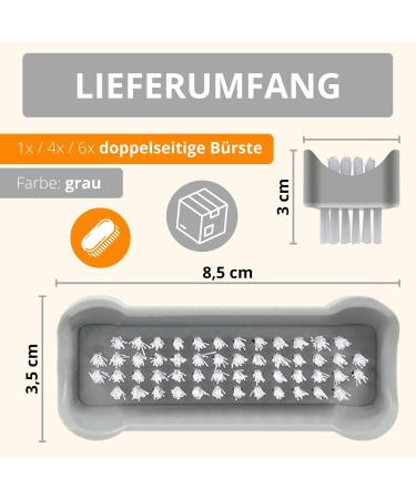 Amathings Double-Sided Hand Washing Brush - 6 Pack Gray | Universal Cleaning & Nail Brush for Surfaces and Hands - Buy Online on GoSupps.com