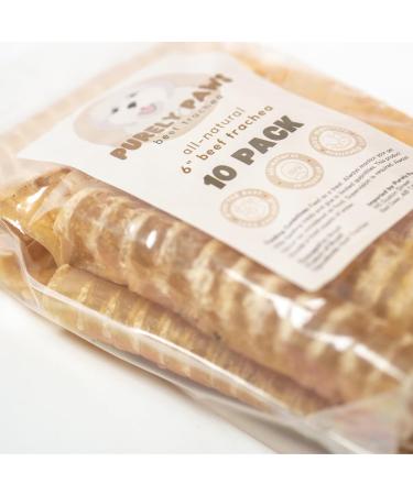 Purely Paws All-Natural Beef Trachea - Safe Digestible Dog Chews - Single Ingredient Trachea Chew - Rawhide Free - (6 Inch - 10 Pack) 6" (10 Pack) - Buy Online on GoSupps.com
