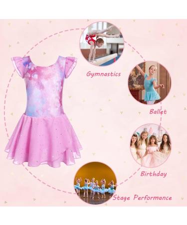 Boyoo Girls Pink Butterfly Ballet Leotard with Tutu Skirt | Ages 3-11 Years - Buy Online on GoSupps.com