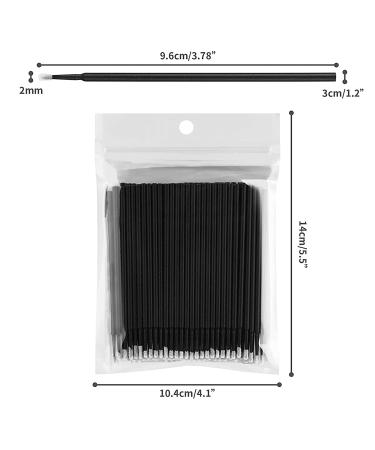 500 PCS Black Disposable Microbrush Applicators - Perfect for Eyelash Extensions & Makeup (2.0mm Head Diameter) - Buy Online on GoSupps.com