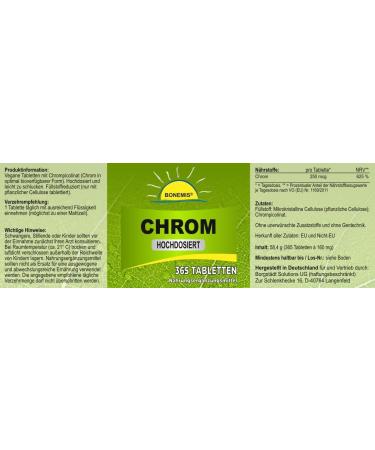 Buy Bonemis Chromium Picolinate 250 mcg - 365 Vegan Tablets No Additives - Best Dietary Supplement for Health & Wellness - Buy Online on GoSupps.com