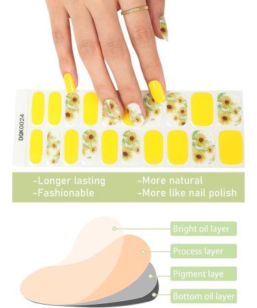 Kalolary Gel Nail Polish Strips Nail Gel Art Sticker Waterproof Full Nail Wraps Decal Sets with Nail File and Stick for Women Girls Nail Art Decor (UV/LED Lamp Required) (Sunflower Yellow) - Buy Online on GoSupps.com
