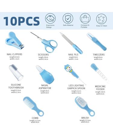 RIGHTWELL 10 in 1 Baby Healthcare and Grooming Kit Baby Nail Kit with Waterproof Zipper Box Infant Hair Brush Toddler Comb Nasal Aspirator Nail Clippers Baby Grooming Kit Newborn - Buy Online on GoSupps.com