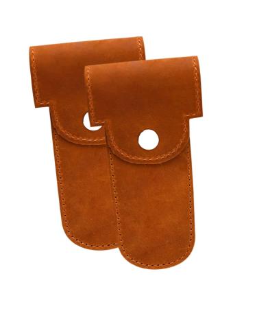 Beaupretty 2st razor case safety razor slanted razor hairdresser-shaving bag storage bag for razor hairdresser shaver razor pocket PU classic travel razor bag